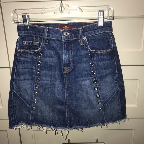 7 For All Mankind Denim Skirt 24 - Picture 9 of 14